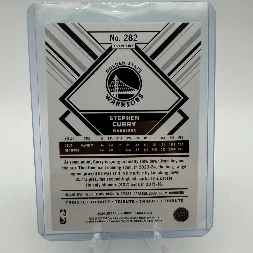 Stephen Curry 2024-25 Panini NBA‎ Hoops Tribute Golden State Warriors Card 282